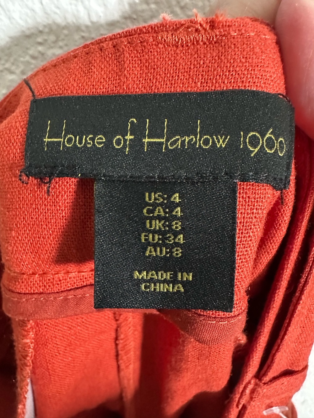 House of Harlow 1960 High-Waisted Pleated Wide Leg Linen Blend Trousers Size 4 - Picture 5 of 10